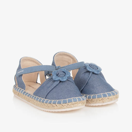 Mayoral-Baby Girls Blue Espadrille Sandals | Childrensalon Outlet