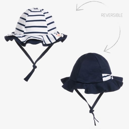 Mayoral Newborn-Baby Girls Blue Stripe Sun Hat | Childrensalon Outlet