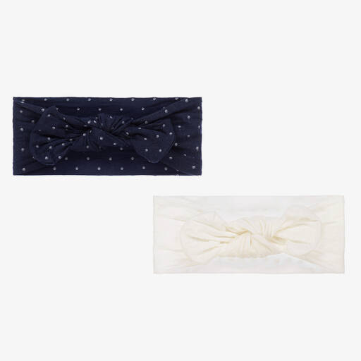 Mayoral-Baby Girls Blue & White Headbands (2 Pack) | Childrensalon Outlet