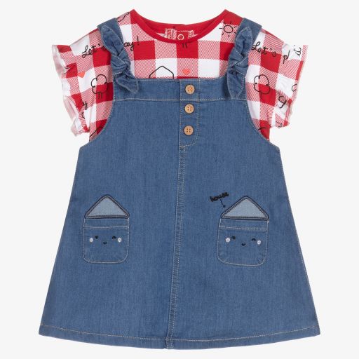 Mayoral Newborn-Baby Girls Denim Dress Set | Childrensalon Outlet