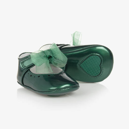 Mayoral-حذاء جلد صناعي لامع لون أخضر لمرحلة قبل المشي | Childrensalon Outlet
