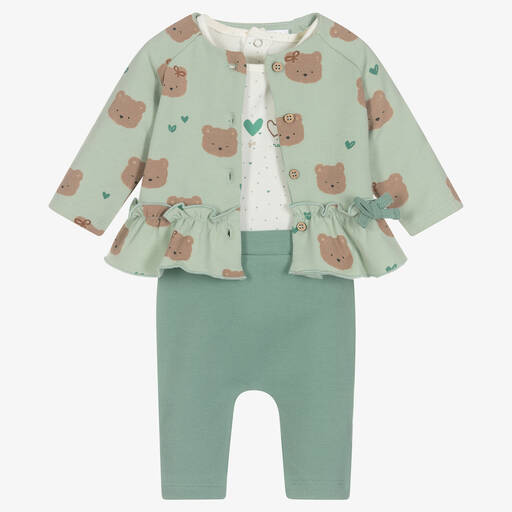 Mayoral Newborn-Baby Girls Green Trouser Set  | Childrensalon Outlet
