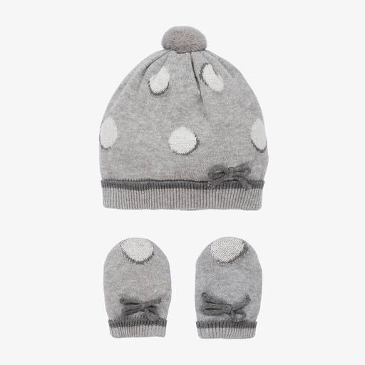 Mayoral Newborn-Graues Mützen-Set für Babys (M)  | Childrensalon Outlet