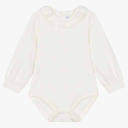 Mayoral-Baby Girls Ivory Cotton Jersey Bodysuit | Childrensalon Outlet