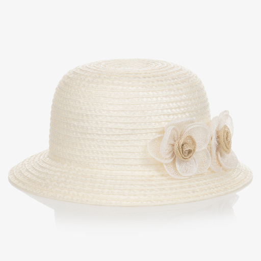 Mayoral-Baby Girls Ivory Straw Hat | Childrensalon Outlet
