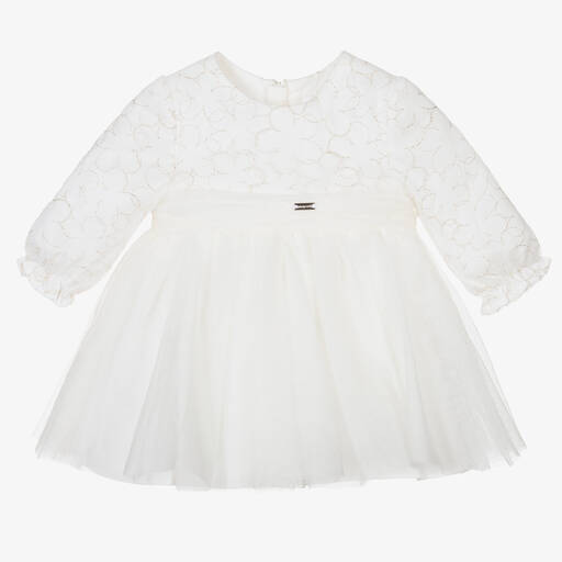 Mayoral-Baby Girls Ivory Tulle Dress  | Childrensalon Outlet