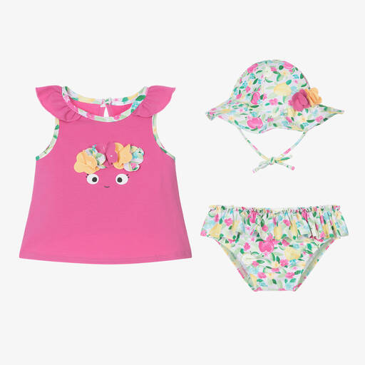Mayoral Для новорожденных-Baby Girls Pink Cotton Beach Set | Childrensalon Outlet