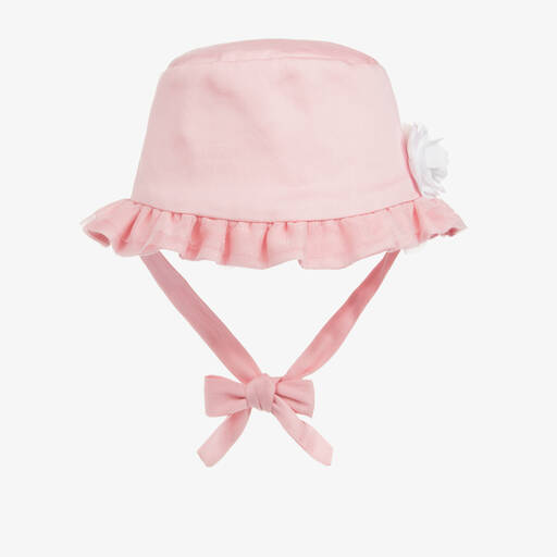 Mayoral-Baby Girls Pink Cotton Sun Hat | Childrensalon Outlet