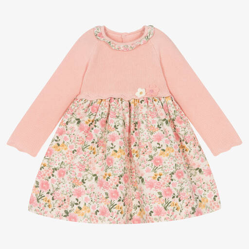 Mayoral Для новорожденных-Розовое платье в цветочек | Childrensalon Outlet
