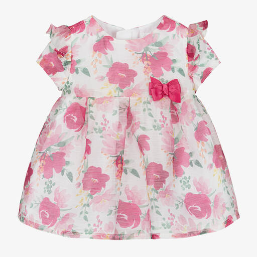 Mayoral-Розовое платье из органзы с цветами | Childrensalon Outlet