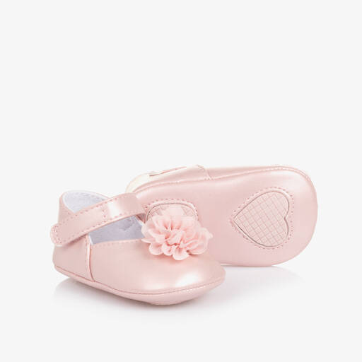 Mayoral Для новорожденных-Baby Girls Pink Flower Pre-Walker Shoes | Childrensalon Outlet