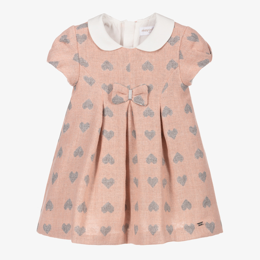 Mayoral Newborn-Baby Girls Pink Hearts Dress | Childrensalon Outlet