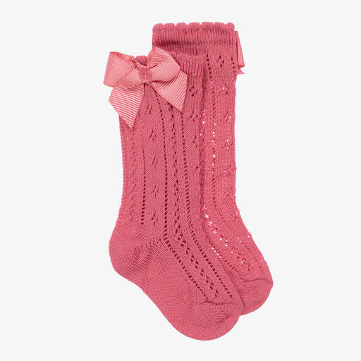 Mayoral-Baby Girls Pink Pointelle Knitted Socks | Childrensalon Outlet