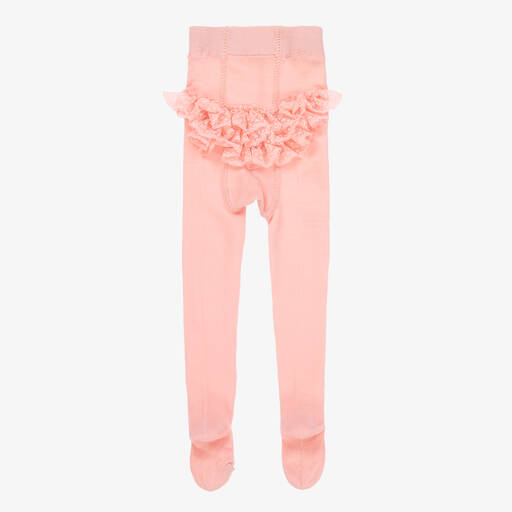 Mayoral-Baby Girls Pink Ruffle Tights | Childrensalon Outlet