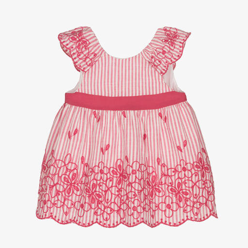 Mayoral-Baby Girls Pink Striped Dress | Childrensalon Outlet