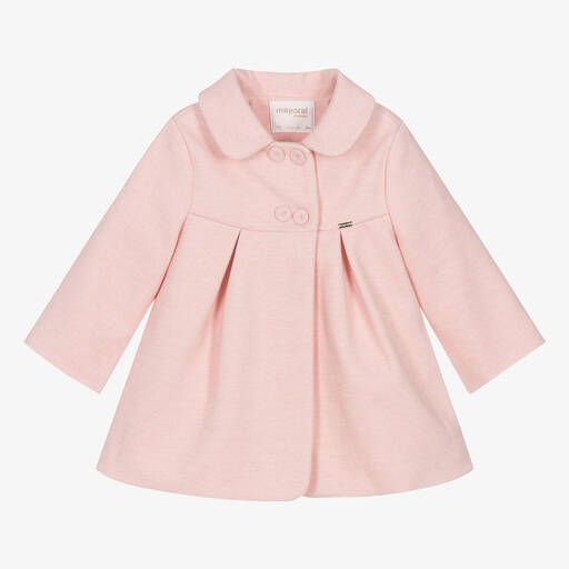 Mayoral-Baby Girls Pink Trapeze Coat | Childrensalon Outlet