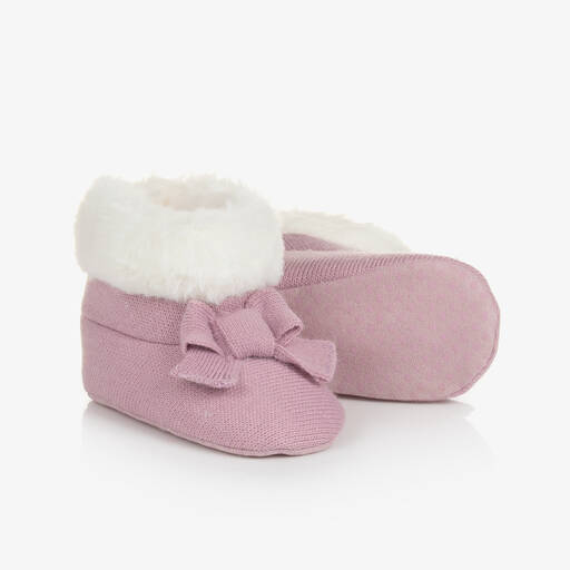 Mayoral-Baby Girls Purple Knitted Pre-Walkers | Childrensalon Outlet