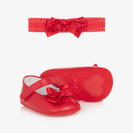 Mayoral-Baby Girls Red Pre-Walker Set | Childrensalon Outlet