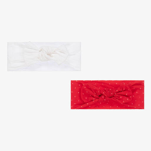 Mayoral-Baby Girls Red & White Headbands (2 Pack) | Childrensalon Outlet