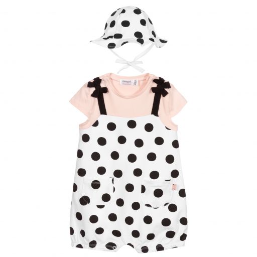 Mayoral Newborn-طقم تبّان قطن جيرسي لون أبيض و أسود | Childrensalon Outlet