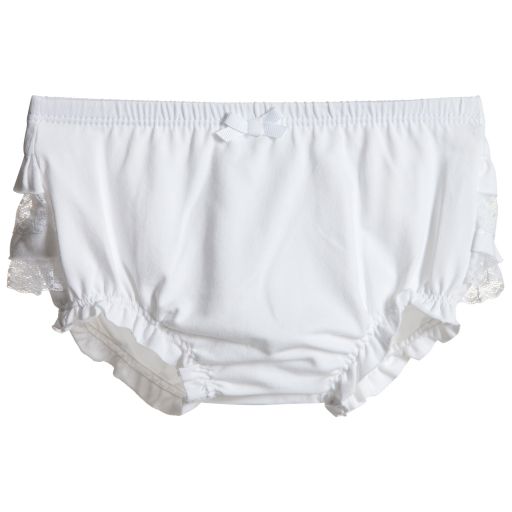 Mayoral Newborn-Baby Girls White Frilly Pants | Childrensalon Outlet