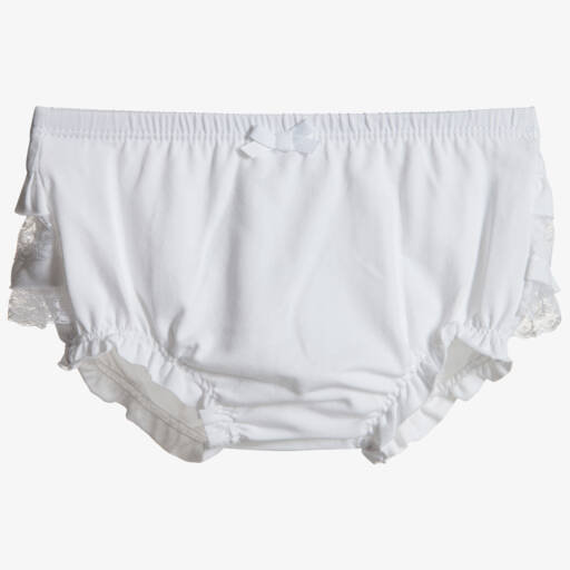 Mayoral Newborn-Baby Girls White Frilly Pants | Childrensalon Outlet