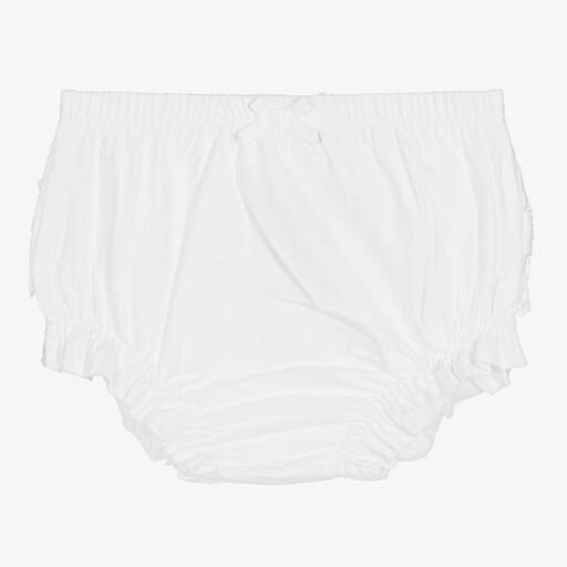 Mayoral-Baby Girls White Frilly Pants | Childrensalon Outlet