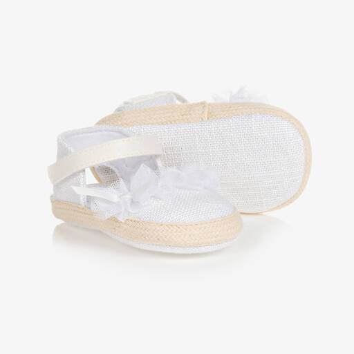 Mayoral-Weiße Krabbel-Espadrilles für Babys | Childrensalon Outlet