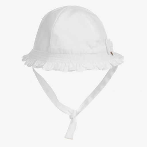 Mayoral Newborn-Baby Girls White Sun Hat  | Childrensalon Outlet