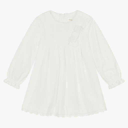Mayoral-Baby Girls White Velvet Dess | Childrensalon Outlet