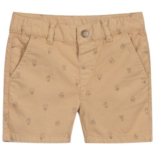 Mayoral-Short beige imprimé Chien | Childrensalon Outlet