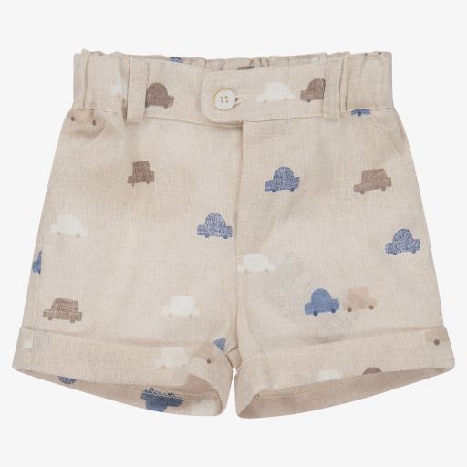 Mayoral Newborn-Beige Linen Baby Shorts | Childrensalon Outlet