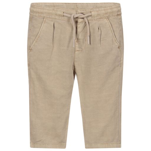 Mayoral-Beige Linen Trousers | Childrensalon Outlet