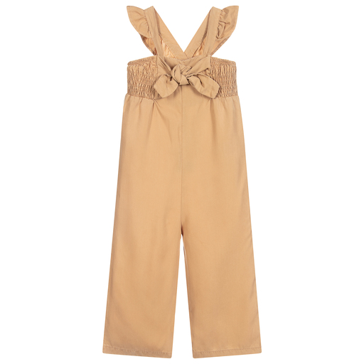 Mayoral-Beige Lyocell Jumpsuit | Childrensalon Outlet
