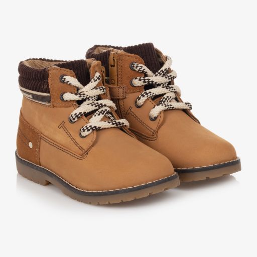 Mayoral-Beige Suede Leather Boots | Childrensalon Outlet