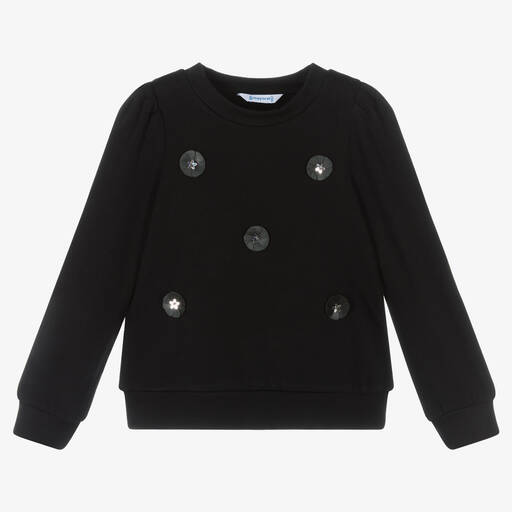 Mayoral-Black Appliqué Sweatshirt | Childrensalon Outlet