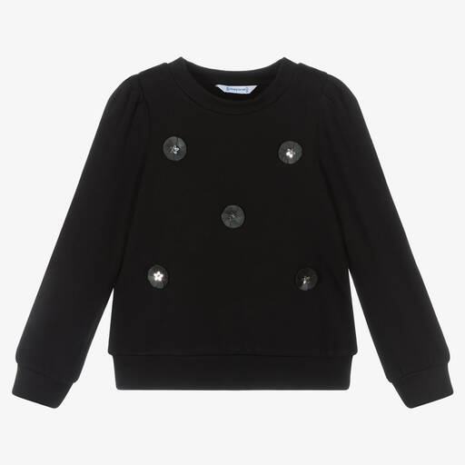 Mayoral-Black Appliqué Sweatshirt | Childrensalon Outlet