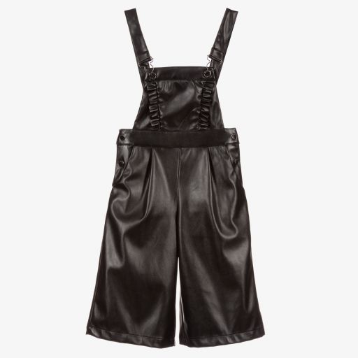 Mayoral-Black Faux Leather Dungarees | Childrensalon Outlet