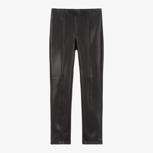 Mayoral-Black Faux Leather Leggings | Childrensalon Outlet