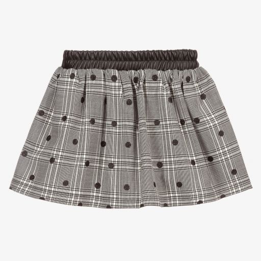 Mayoral-Black & Ivory Check Skirt | Childrensalon Outlet