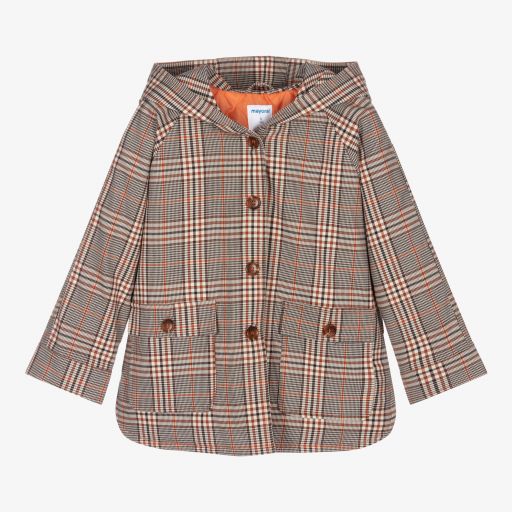 Mayoral-Black & Orange Check Jacket | Childrensalon Outlet