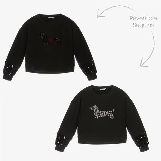 Mayoral-Black Sausage Dog Sweatshirt | Childrensalon Outlet