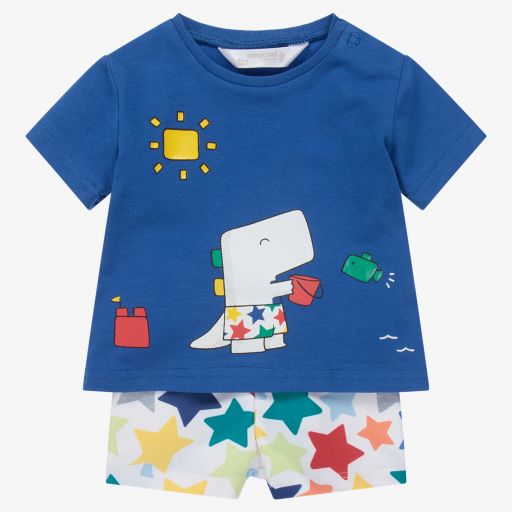 Mayoral Newborn-Blue Cotton Baby Shorts Set | Childrensalon Outlet