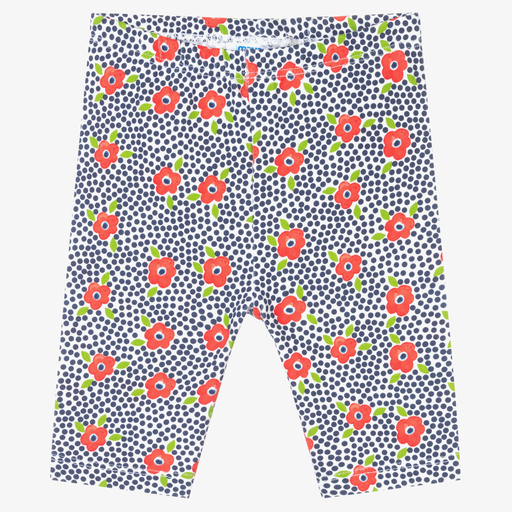 Mayoral-Legging bleu en coton à fleurs | Childrensalon Outlet