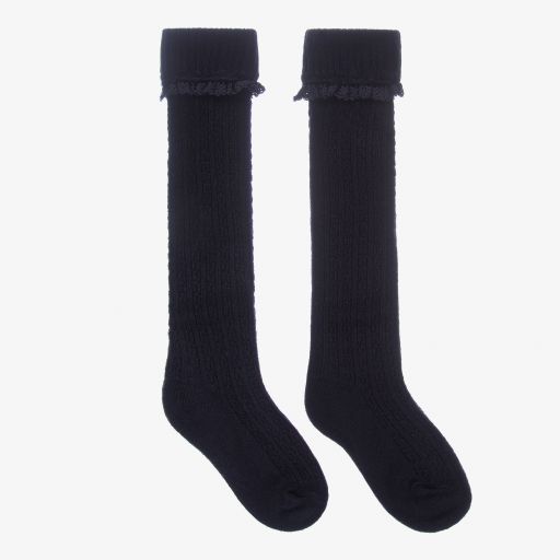 Mayoral-Blue Cotton Knee Length Socks | Childrensalon Outlet