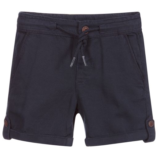 Mayoral-Blue Cotton & Linen Shorts | Childrensalon Outlet