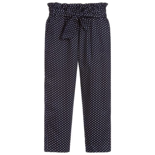 Mayoral-Blue Cotton Polka Dot Trousers | Childrensalon Outlet