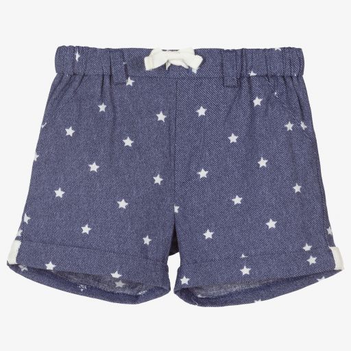 Mayoral Newborn-Blue Cotton Twill Baby Shorts | Childrensalon Outlet