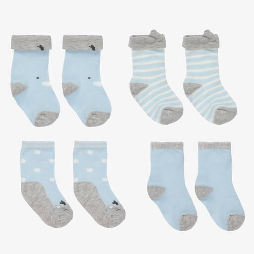 Mayoral Newborn-Socken in Blau und Grau (4er-Pack) | Childrensalon Outlet