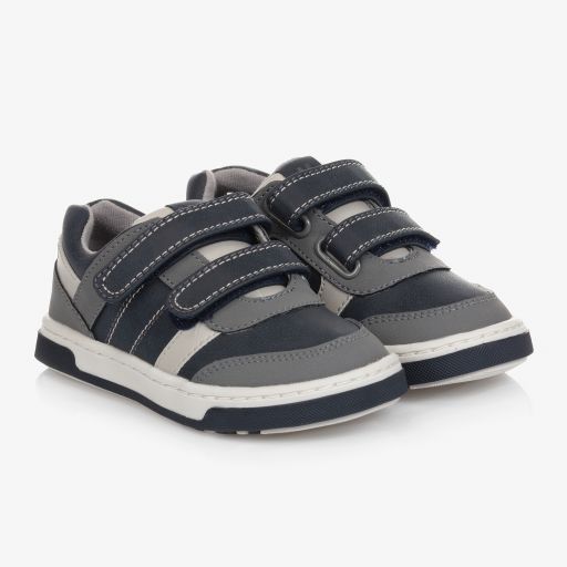 Mayoral-Blue & Grey Velcro Trainers | Childrensalon Outlet